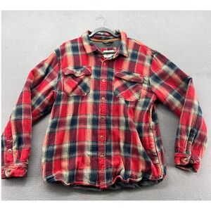 Legendary Whitetails Shirt Mens XL Red Plaid Lined Flannel Lined Jacket Shacket